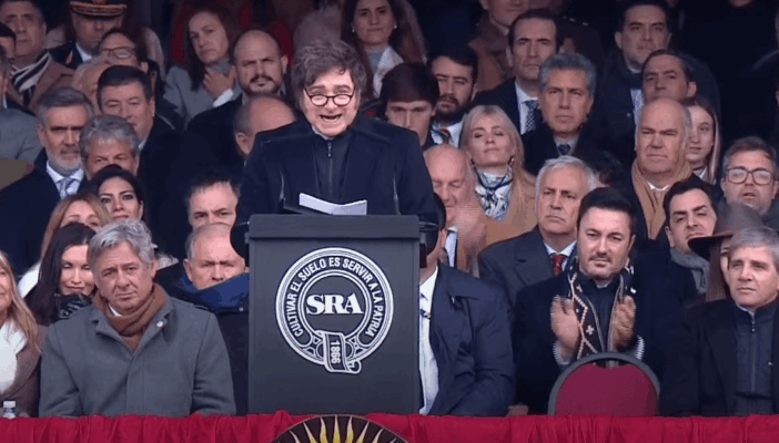 Exposición Rural, milei, retenciones