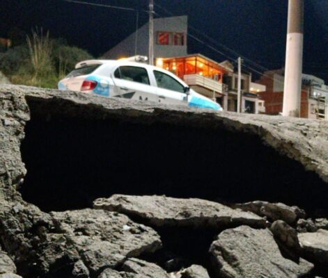 derrumbe, Madryn, mareas