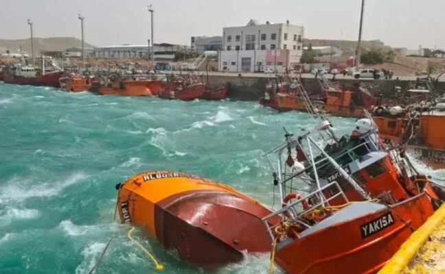 Caleta Paula, embarcaciones hundidas, temporal, viento