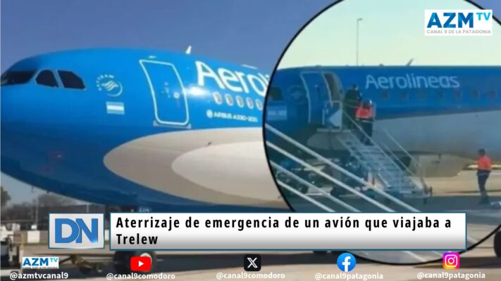 Aterrizaje de emergencia de un avión que viajaba a Trelew