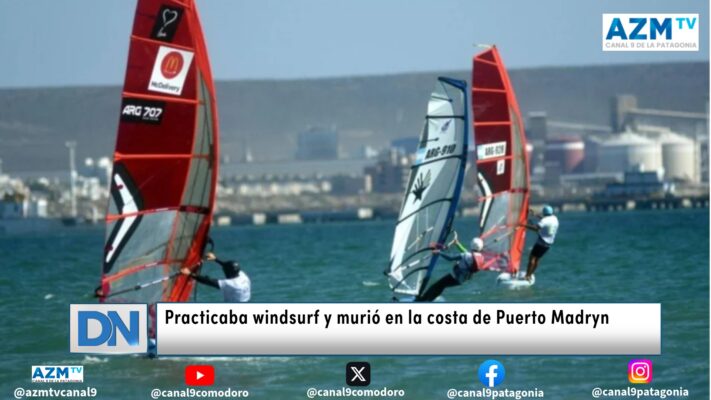 Practicaba windsurf y murió en la costa de Puerto Madryn