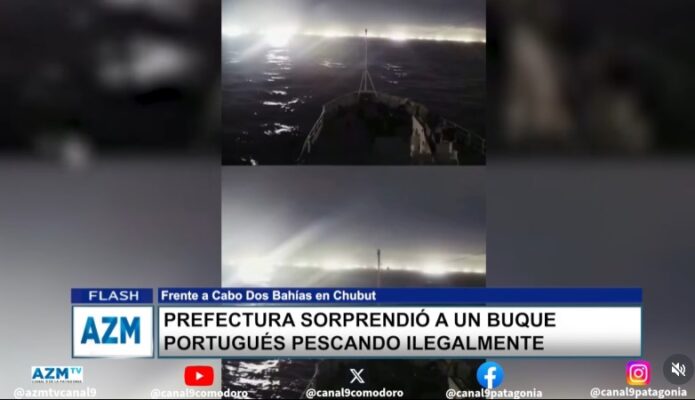 Prefectura sorprendió a un buque portugués pescando ilegalmente