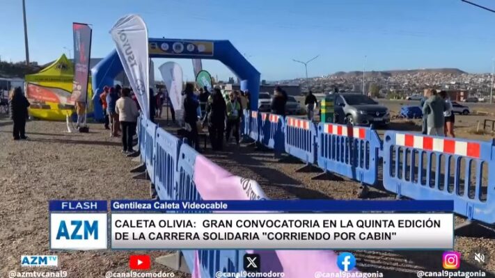 Caleta Olivia: gran convocatoria en la quinta edición de la carrera solidaria «Corriendo por Cabin»