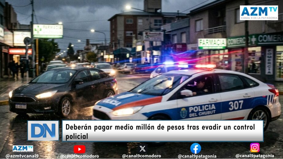 Deberán pagar medio millón de pesos tras evadir un control policial