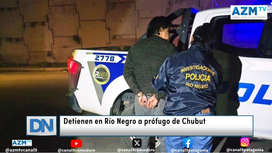 Detienen en Río Negro a prófugo de Chubut