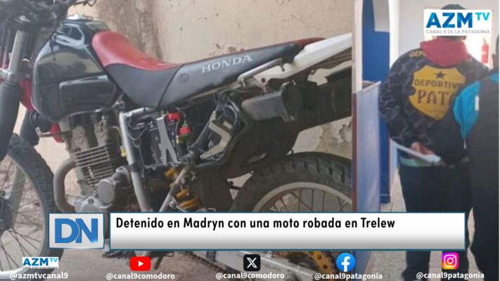 Detenido en Madryn con una moto robada en Trelew