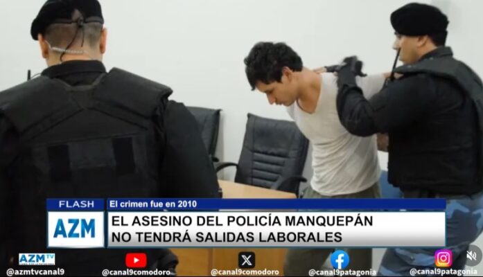 El asesino del policía Manquepán no tendrá salidas laborales