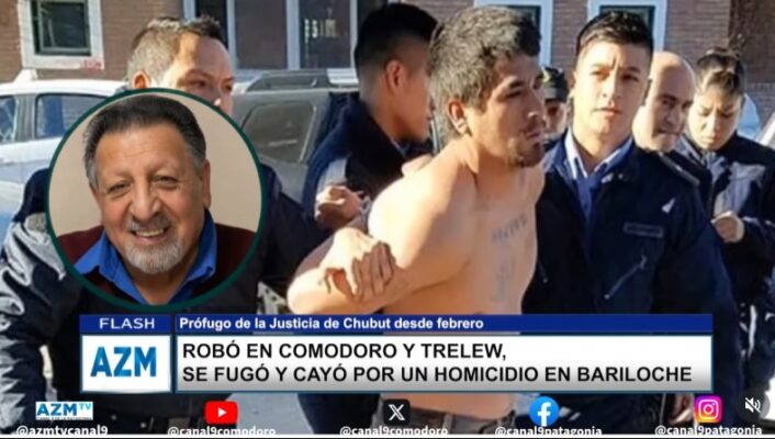 Robó en Comodoro y Trelew, se fugó y cayó por un homicidio en Bariloche