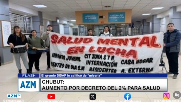 Chubut: aumento por decreto del 2% para Salud