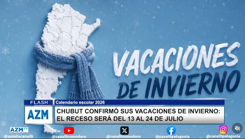 Chubut confirmó sus vacaciones de invierno: el receso será del 13 al 24 de julio