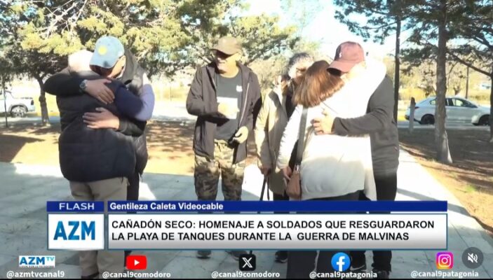 Cañadón Seco: homenaje a soldados que resguardaron la playa de tanques durante la guerra de Malvinas