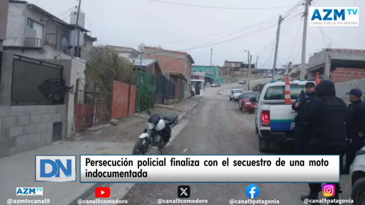 Persecución policial finaliza con el secuestro de una moto indocumentada