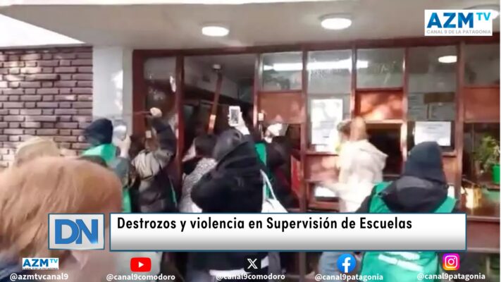 Destrozos y violencia en Supervisión de Escuelas