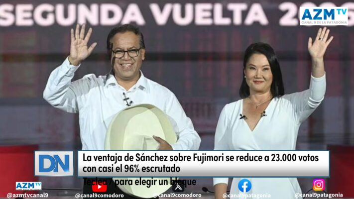 La ventaja de Sánchez sobre Fujimori se reduce a 23.000 votos con casi el 96% escrutado