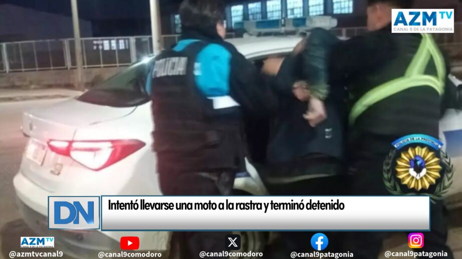 Intentó llevarse una moto a la rastra y terminó detenido