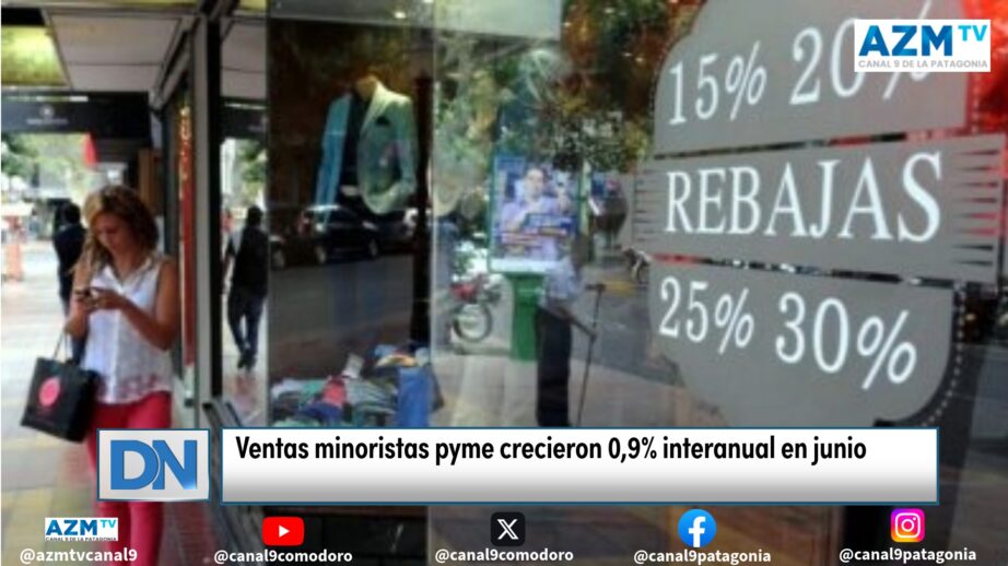 Ventas minoristas pyme crecieron 0,9% interanual en junio