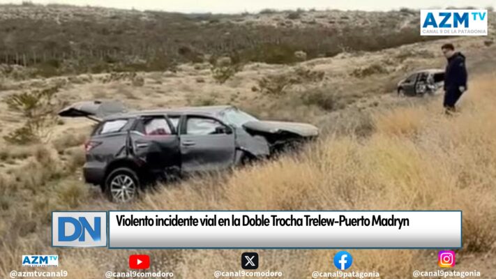 Violento incidente vial en la Doble Trocha Trelew-Puerto Madryn