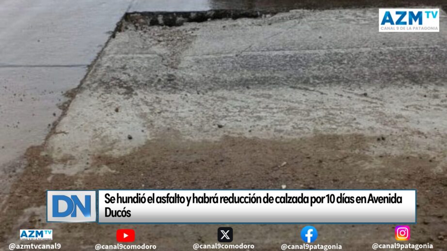 Se hundió el asfalto y habrá reducción de calzada por 10 días en Avenida Ducós