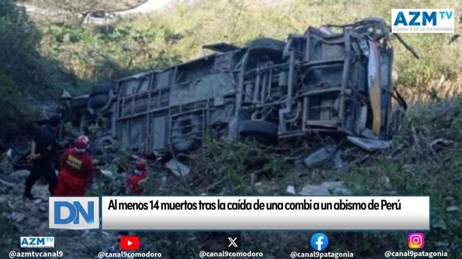 Al menos 14 muertos tras la caída de una combi a un abismo de Perú