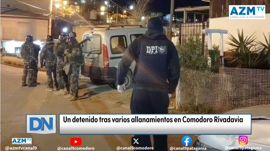 Un detenido tras varios allanamientos en Comodoro Rivadavia