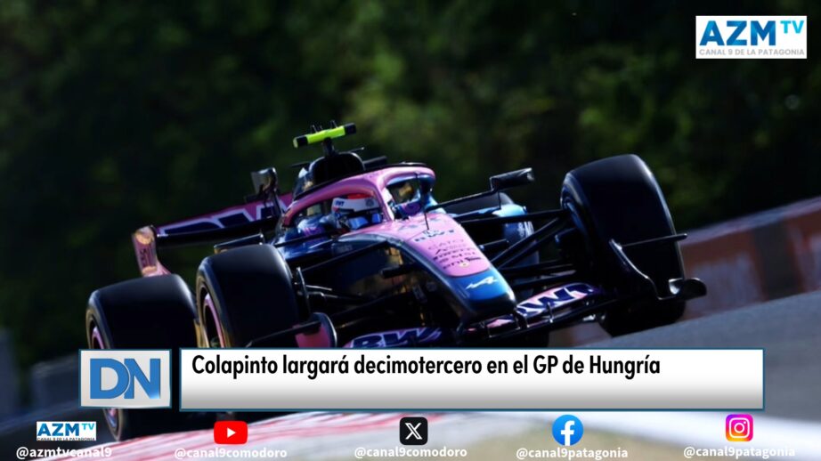 Colapinto largará decimotercero en el GP de Hungría