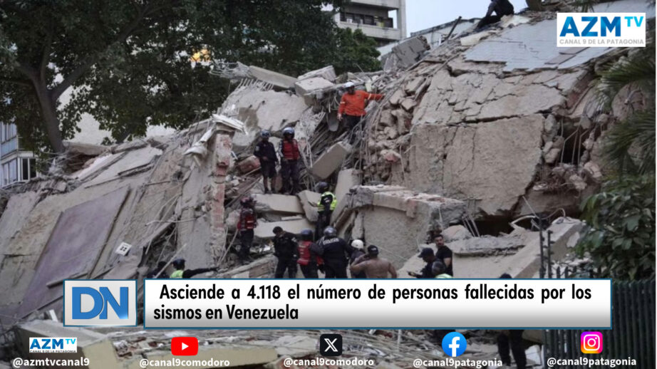 Asciende a 4.118 el número de personas fallecidas por los sismos en Venezuela