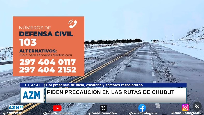 Piden precaución en las rutas de Chubut