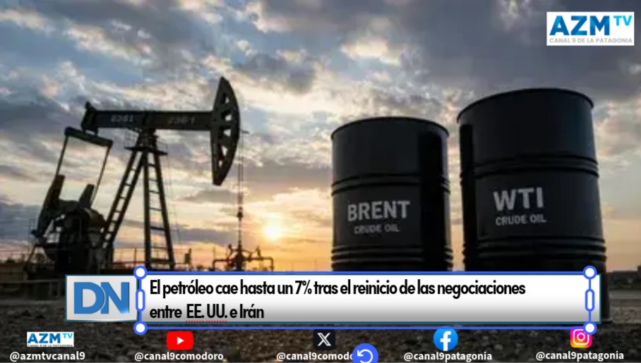 El petróleo cae hasta un 7% tras el reinicio de las negociacionesentre EE. UU. e Irán