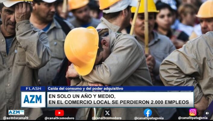 En solo un año y medio, en el comercio local se perdieron 2.000 empleos