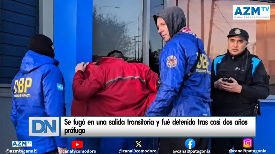 Se fugó en una salida transitoria y fué detenido tras casi dos años prófugo