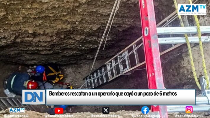 Bomberos rescatan a un operario que cayó a un pozo de 6 metros