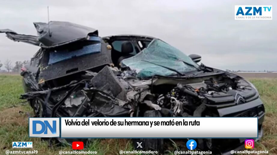 Volvía del velorio de su hermana y se mató en la ruta