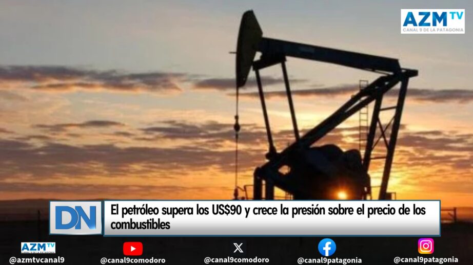 El petróleo supera los US$90 y crece la presión sobre el precio de los combustibles