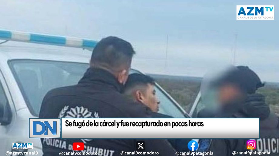 Se fugó de la cárcel y fue recapturado en pocas horas