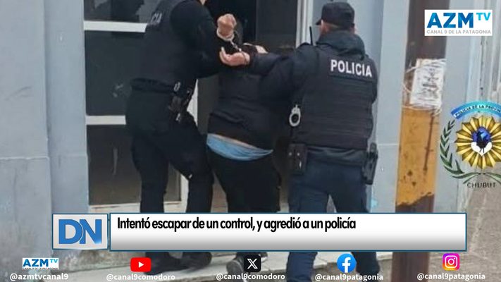 Intentó escapar de un control y agredió a un policía