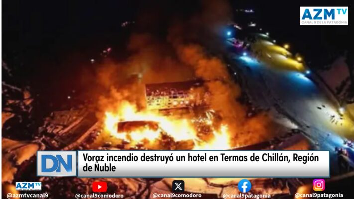 Voraz incendio destruyó un hotel en Termas de Chillán, Región de Ñuble