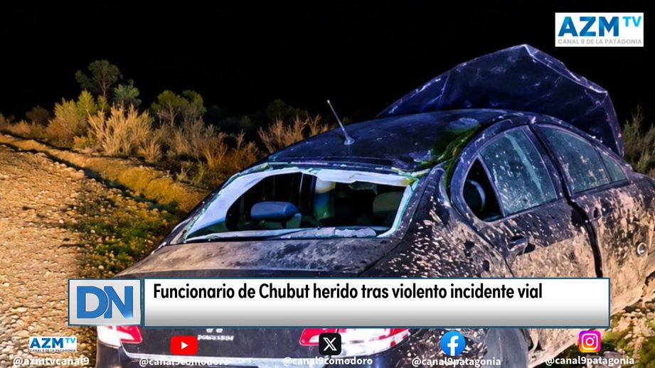 Funcionario de Chubut herido tras violento incidente vial