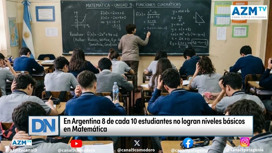 En Argentina 8 de cada 10 estudiantes no logran niveles básicos en Matemática