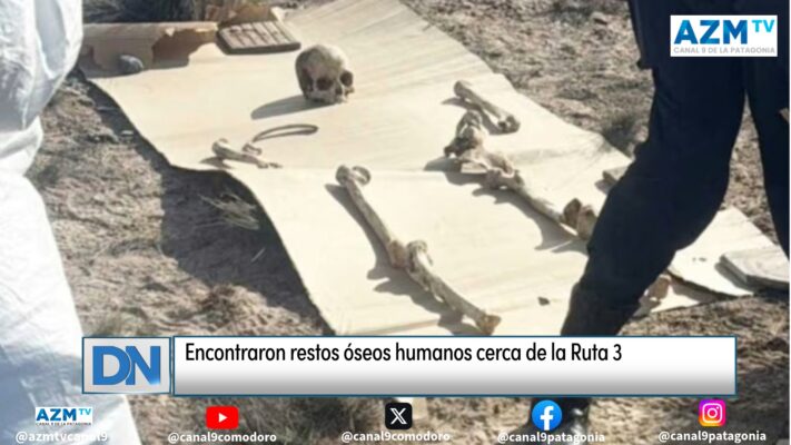 Encontraron restos óseos humanos cerca de la Ruta 3