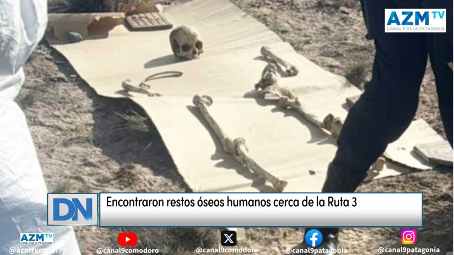 Encontraron restos óseos humanos cerca de la Ruta 3
