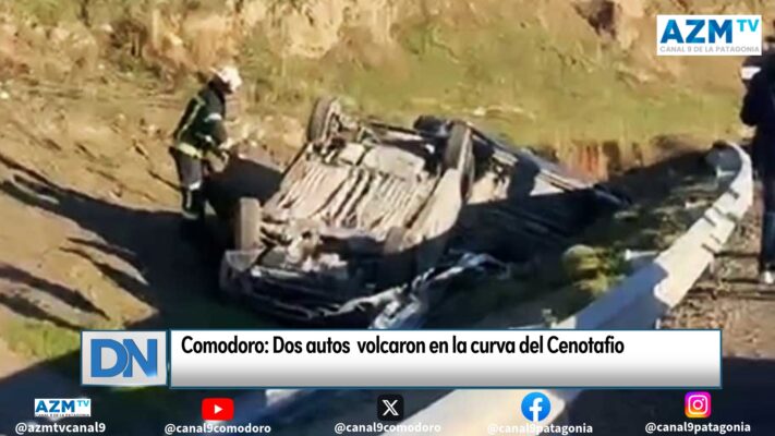 Comodoro: Dos autos volcaron en la curva del Cenotafio