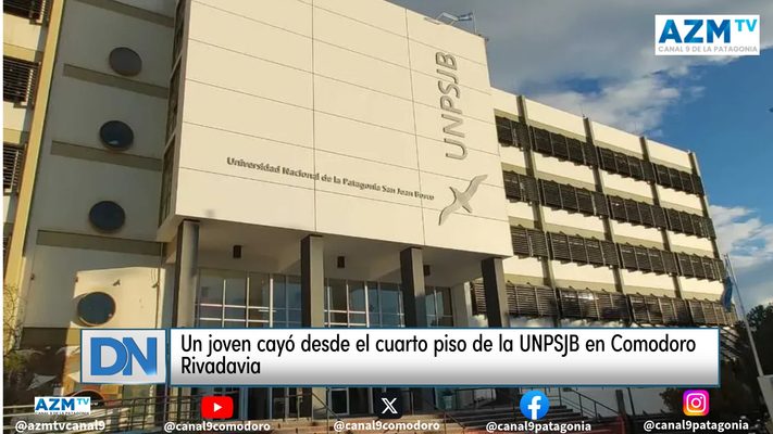 Un joven cayó desde el cuarto piso de la UNPSJB en Comodoro Rivadavia