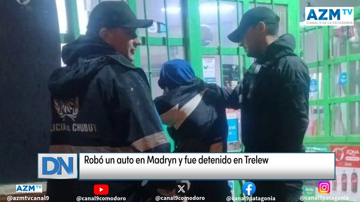 Robó un auto en Madryn y fue detenido en Trelew