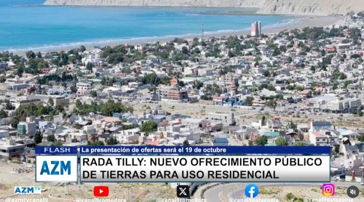Rada Tilly: nuevo ofrecimiento público de tierras para uso residencial