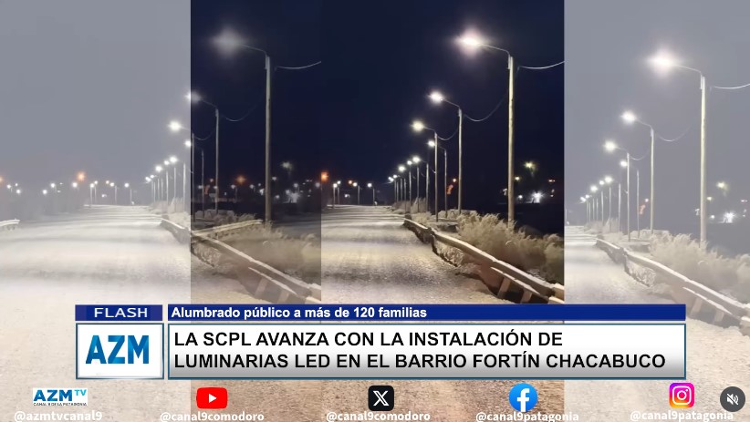 La SCPL avanza con la instalación de luminarias led en el barrio Fortín Chacabuco