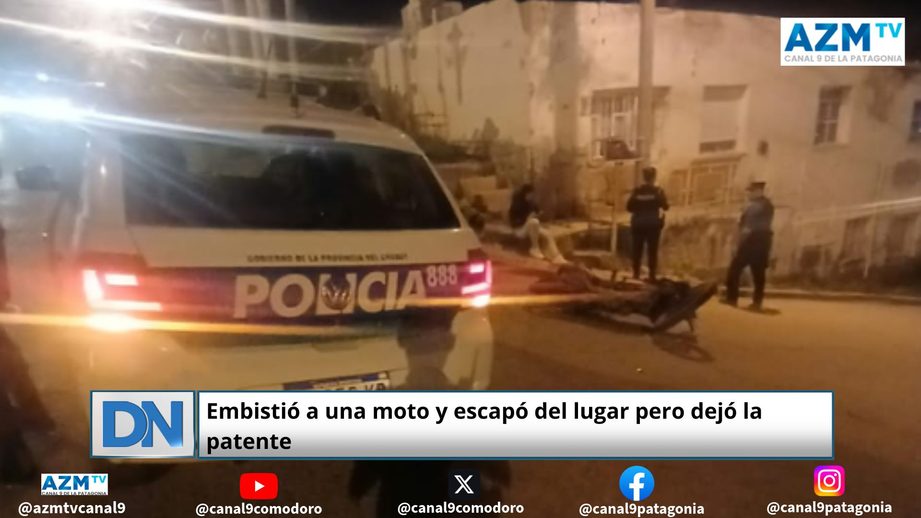 Embistió a una moto y escapó del lugar pero dejó la patente