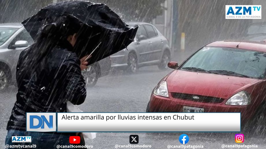 Alerta amarilla por lluvias intensas en Chubut