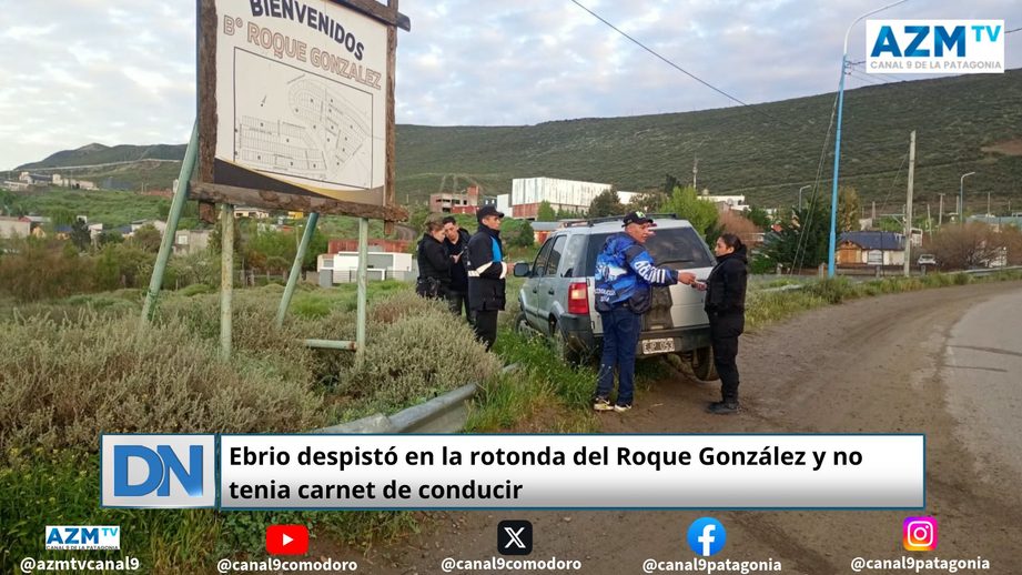Ebrio despistó en la rotonda del Roque González y no tenia carnet de conducir
