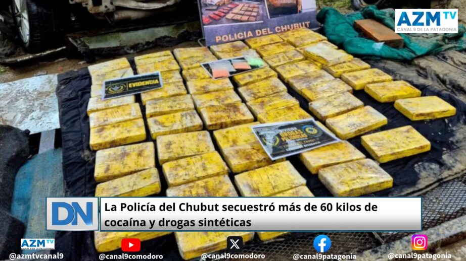 La Policía del Chubut secuestró más de 60 kilos de cocaína y drogas sintéticas