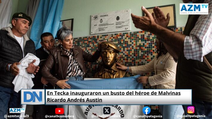 En Tecka inauguraron un busto del héroe de Malvinas Ricardo Andrés Austin